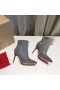 Christian Louboutin Willetta Boots 100mm Mocka med Spikar Grå