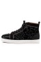 Christian Louboutin Lou Spikar Svart/dk Gun Sammet