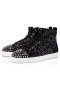 Christian Louboutin Lou Spikar Svart/silver Velvet