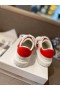 Dior-ID Sneaker Vit Röd Kalvskinn Gummi