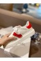 Dior-ID Sneaker Vit Röd Kalvskinn Gummi