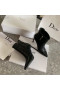 Dior D-Fame Högklackade ankelboots Svart Kalvskinn 80mm