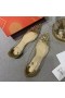 Christian Louboutin Collaclou Spik Klar Platt Prydd Pvc och Metalliskt Läder Guld
