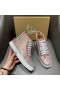 Christian Louboutin Kvinnor High Top Sneakers Strass Prydd Rose Rosa
