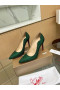 Christian Louboutin Hot Chick 100 Pumpar Strass Prydd Läder Grön