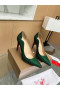 Christian Louboutin Hot Chick 100 Pumpar Strass Prydd Läder Grön
