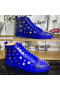 Christian Louboutin Bubbla Spikar High-Top Sneakers Kalvskinn CL Blå Skor