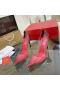 Christian Louboutin Degrastrass Pumpar PVC Patent Läder Rött CL Skor