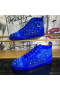 Christian Louboutin Galaxtitude High-top Sneakers Mocka Blå CL Skor