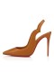 Christian Louboutin Hot Chick Sling Pumpar 100mm Nappa Läder Naken 4