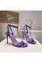 Christian Louboutin Loubigirl 100 mm Sandaler Patent Läder Lila CL Skor