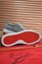 Christian Louboutin Louis Junior Spikar Orlato Platt Sneakers Enfärgad Duk Grå