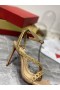 Christian Louboutin Mafaldina Spikar Sandaler 100mm Nappa Läder Naken