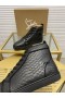 Christian Louboutin Rantus Orlato Platt Höga Top Sneakers Black Python