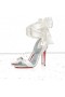 Christian Louboutin Sandale Du DéSert 100 Mm Sandaler Crepe Satin Off White Christian Louboutin Skor