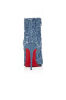 Christian Louboutin Så Kate Booty Toile Denim Brode 100 Mm Låg Denim Stövlar Louboutin Broderade