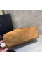 Saint Laurent Loulou Puffer Liten Väska Brun Mocka Läder Saint Laurent Väskor