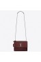 Saint Laurent Sunset Medium Bag Bordeaux Kornat Läder Saint Laurent Väskor
