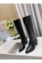 Jimmy Choo Knäet Boot 50mm Präglat Läder Svart
