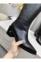 Jimmy Choo Knäet Boot 50mm Präglat Läder Svart