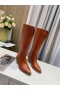 Jimmy Choo Knäet Boot 50mm Präglat Läder Brun
