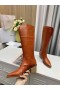 Jimmy Choo Knäet Boot 50mm Präglat Läder Brun