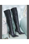 Jimmy Choo Knäet Boot 85mm Kalv Läder Svart