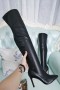Jimmy Choo Knäet Boot 85mm Kalv Läder Svart