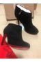 Christian Louboutin Belle Boots 100mm Suede Läder Svart