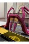 Christian Louboutin Lipgloss Drottning Sandaler 100mm Patent Läder Fuchsia