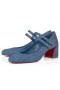 Christian Louboutin Fröken Jane Plommon Strass 55 Mm Mary Janes Denim Och Strass