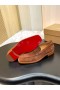 Christian Louboutin Chambelimoc Loafers I Mocka Kalv Läder Brun