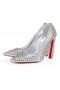 Christian Louboutin Condora Spikar 100 Mm Pumpar Silver CL Skor