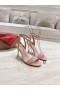 Christian Louboutin Ginko Flicka 85mm Strappy Sandaler Patent Läder Rosa
