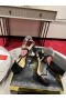 Christian Louboutin Lady Strappy Sandaler 100 Mm Patent Läder Svart CL Skor