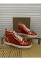 Christian Louboutin Lou Spikar 2 Höga Top Sneakers Patent Läder Loubi