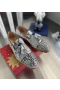Christian Louboutin Rossini Spike Tofs Prydd Loafers I Läder Python Mönster