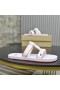 Christian Louboutin Surf Platta Sandaler Gummi Vit Christian Louboutin Skor