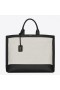 Saint Laurent Tag Shopping Bag Canvas Saint Laurent Svart Läder Väskor