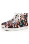 Christian Louboutin High-top Louis Orlato Black-multi/bianco Crepe Satin