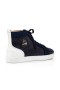 Christian Louboutin Lou Spikar Orlato Platt Vers Blu Argento/marina Mat Kalv