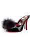 Christian Louboutin Mulor Pin-Upp till 100 mm Svart/lin Porpora-flera Patent