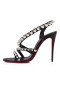 Christian Louboutin Sandaler Spikita Rem 100 mm Svart/sv/lin Svart Läder