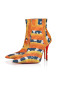 Christian Louboutin Miss Z Booty 100 Mm Low Boots Gaagal Coated Canvas Magma
