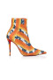 Christian Louboutin Miss Z Booty 100 Mm Low Boots Gaagal Coated Canvas Magma