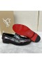 Christian Louboutin Penny Loafers Patent Calf Leather Black Brown