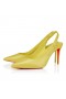 Christian Louboutin Sporty Kate Sling 85 Mm Slingback Pumps Iridescent Nappa Leather Citronnade