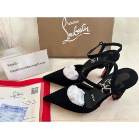 Christian Louboutin Condora Riviera 100 mm Pumpar Svart Veau Velours