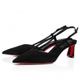 Christian Louboutin Condoroline 55 Mm Sling Tillbaka Pumpar Veau Velours Svart