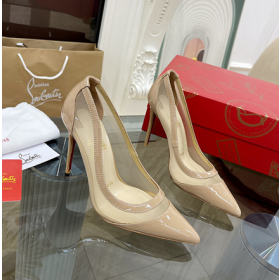 Christian Louboutin Galativi Pumpar 85mm Mesh och Läder Naken
